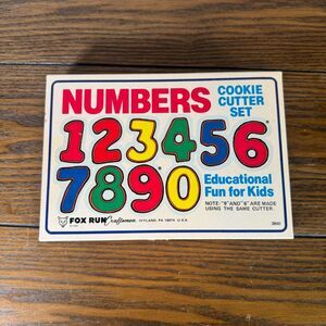 Vintage 1984 Fox Run Craftsmen Numbers Cookie Cutter Set 3640 Tin Aluminum